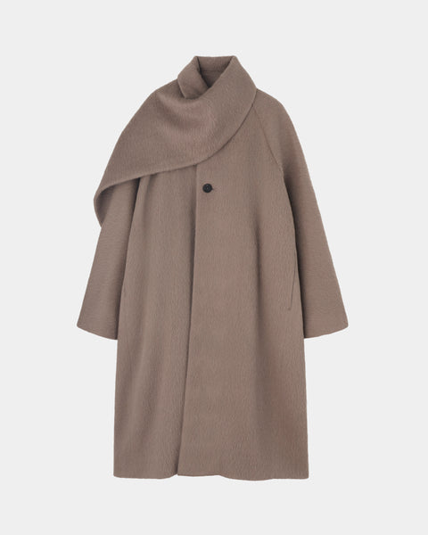【PRE ORDER】OLIVIER - WOOL ALPACA SCARF DETAIL COAT