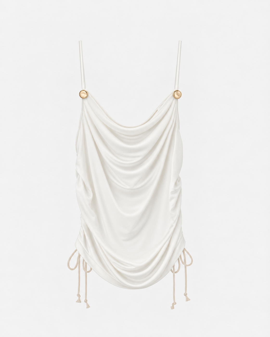 【PRE ORDER】PERINE - DRAPED COWL TOP WITH METALLIC BUTTON