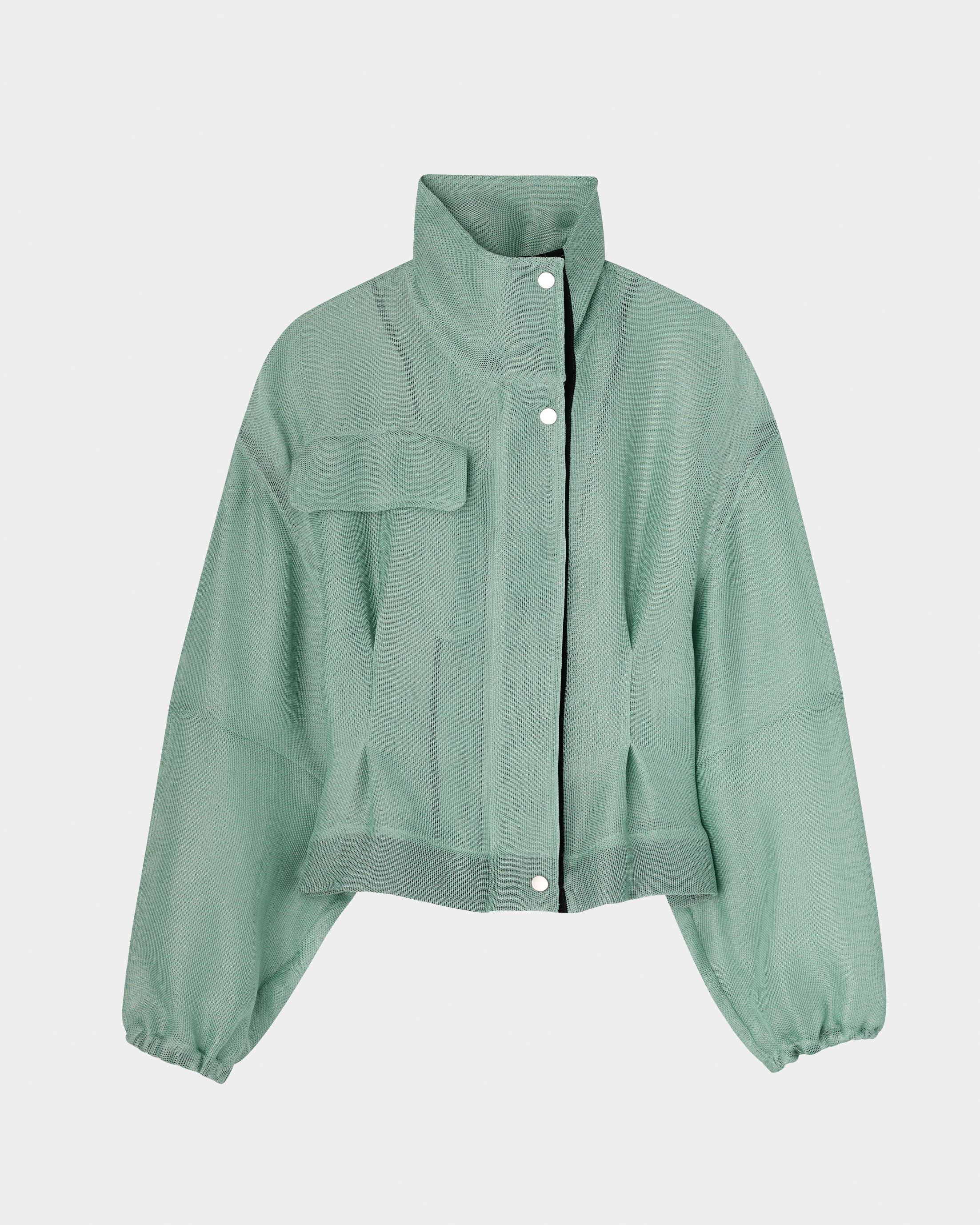 【PRE ORDER】PAMELA - STAND COLLAR MESH JACKET