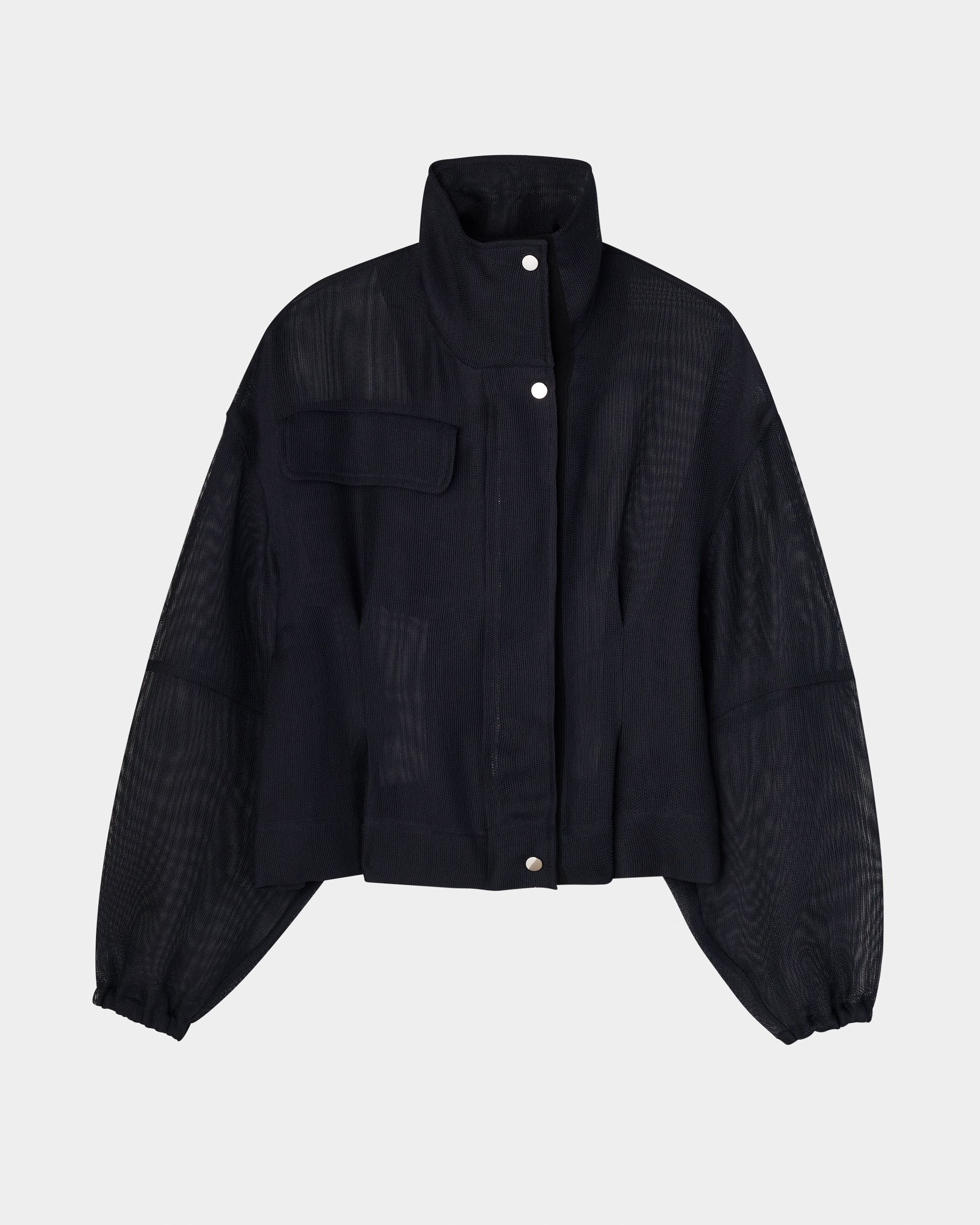 【PRE ORDER】PAMELA - STAND COLLAR MESH JACKET