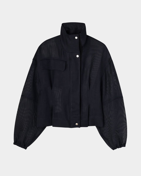 【PRE ORDER】PAMELA - STAND COLLAR MESH JACKET