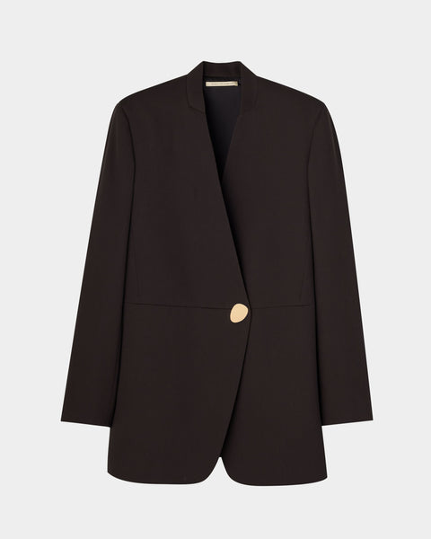 【PRE ORDER】HARU - COLLARLESS WOOL TAILORED BLAZER