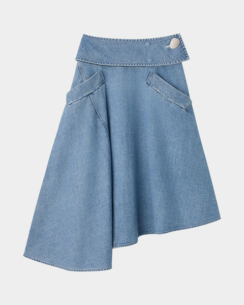 【PRE ORDER】PLUME - ASYMMETRICAL DENIM SKIRT
