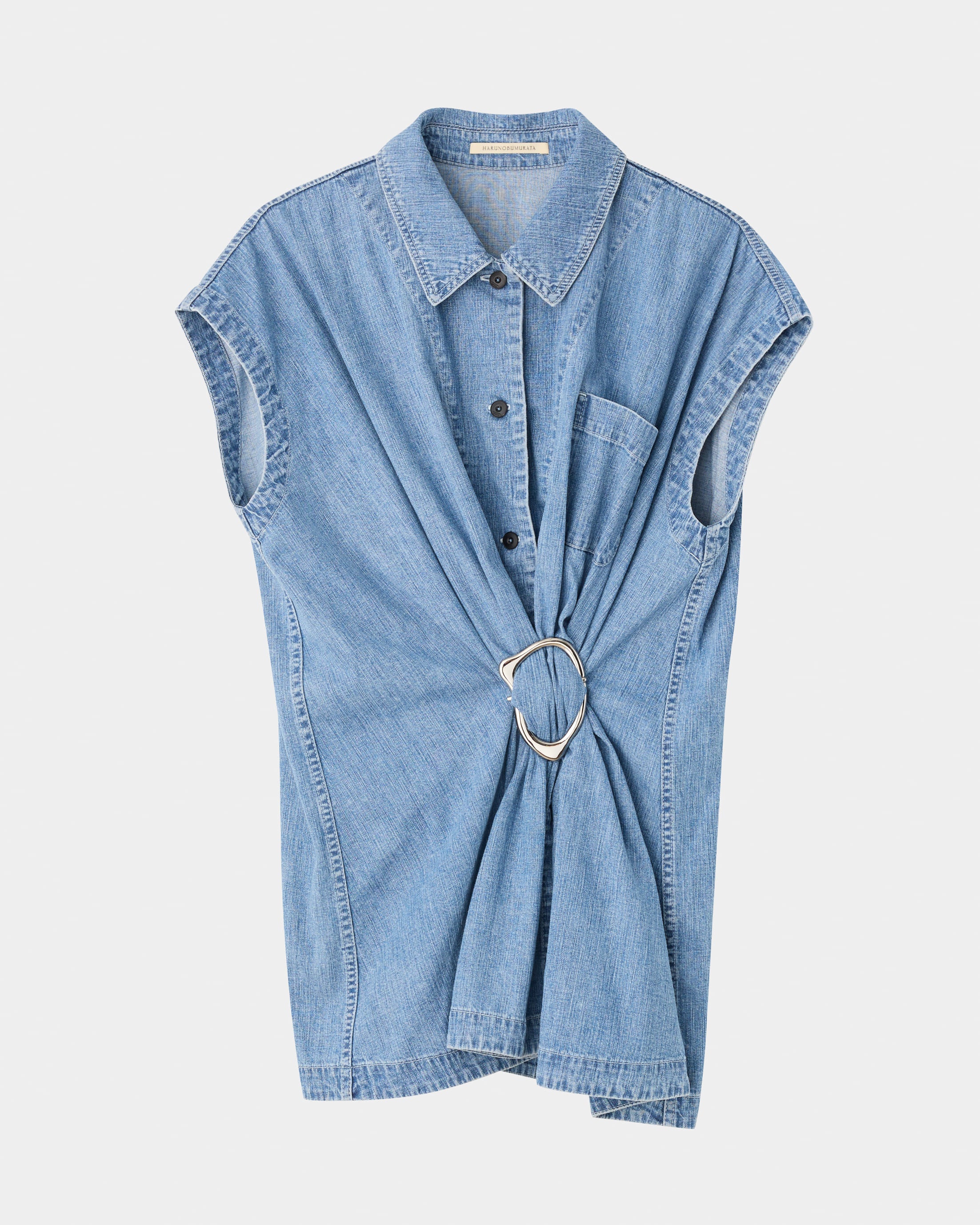 【PRE ORDER】NOA - DENIM GATHERED TOP WITH BUCKLE