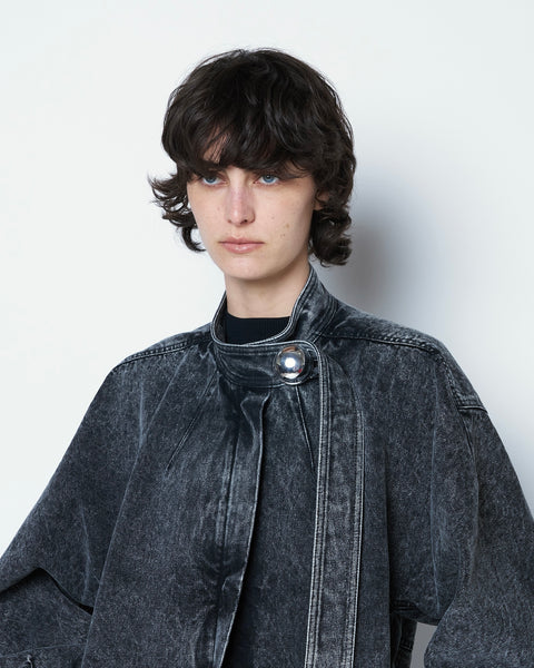 【PRE ORDER】IVANA - ZIP UP STONE WASH DENIM BLOUSON