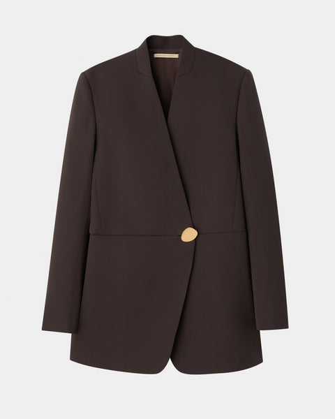 HARU - COLLARLESS WOOL TAILORED BLAZER