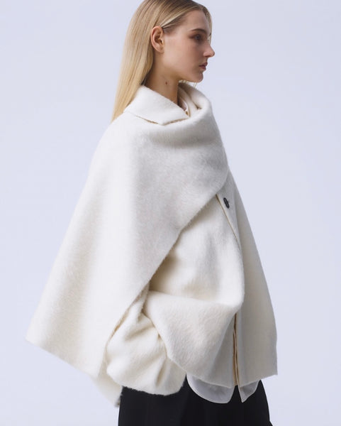 【PRE ORDER】ORISTANO - WOOL ALPACA SCARF DETAIL JACKET