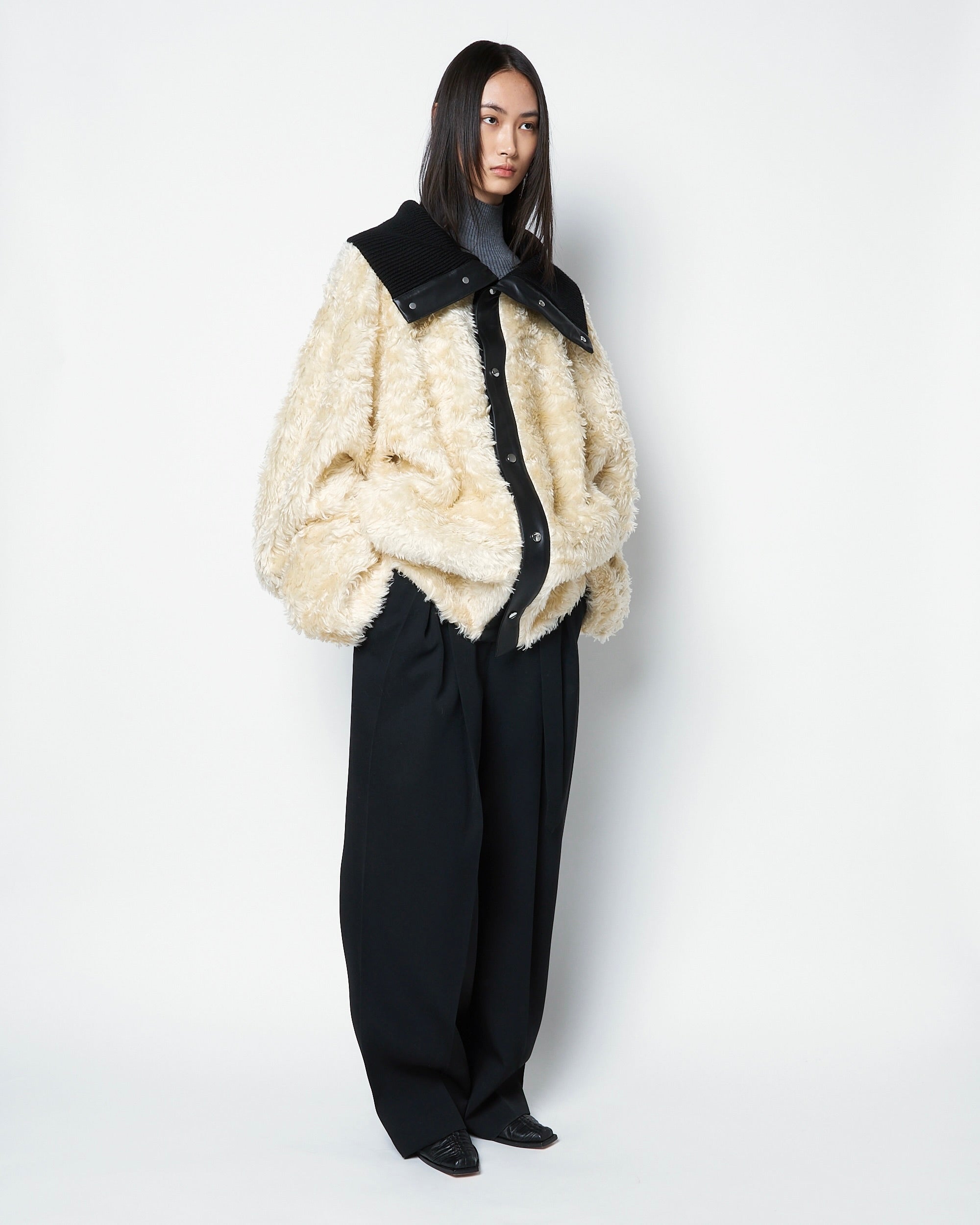 ODELIA - WOOL BOA COLLAR JACKET