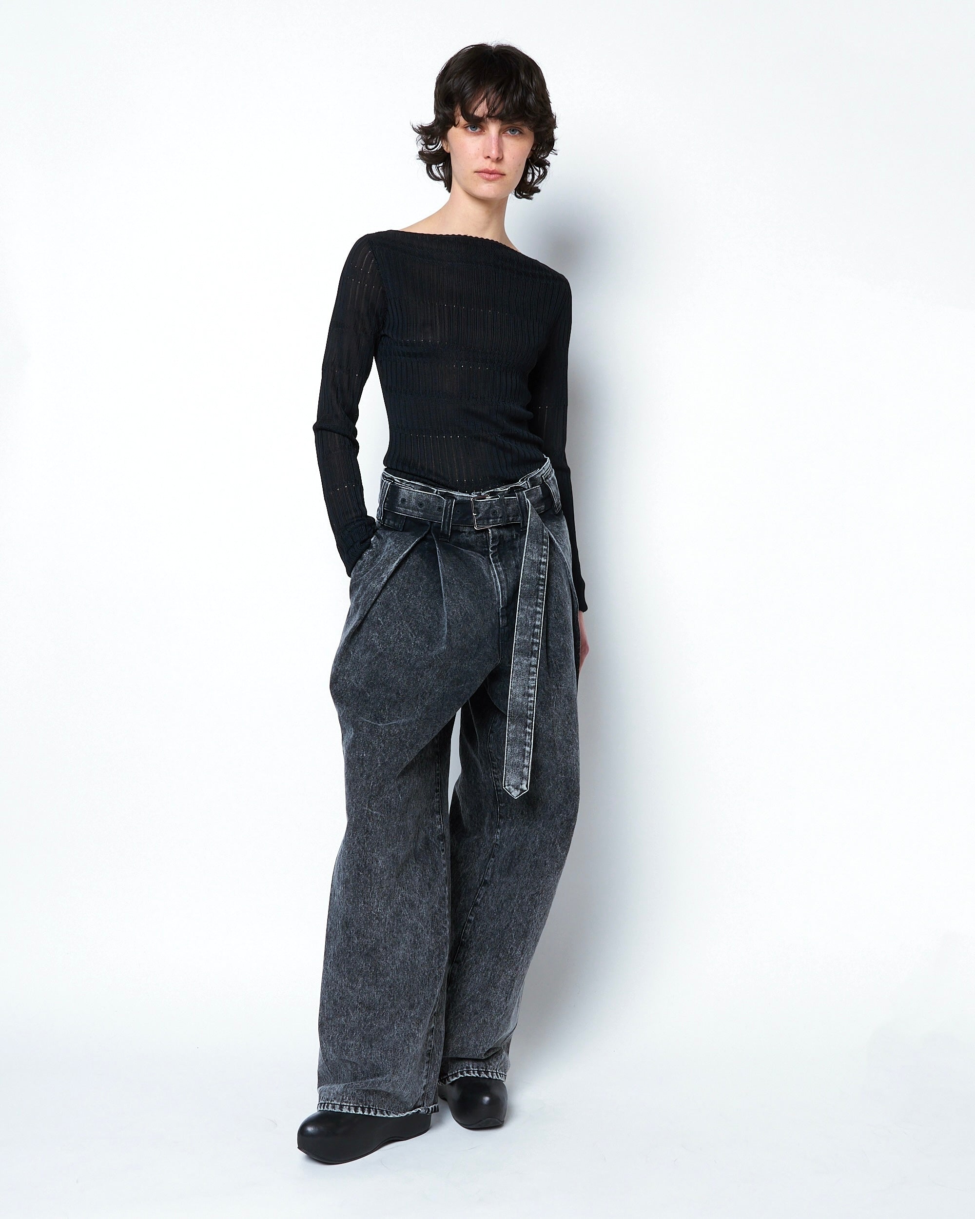 ORLA - FINE LACE PATTERN KNIT TOP