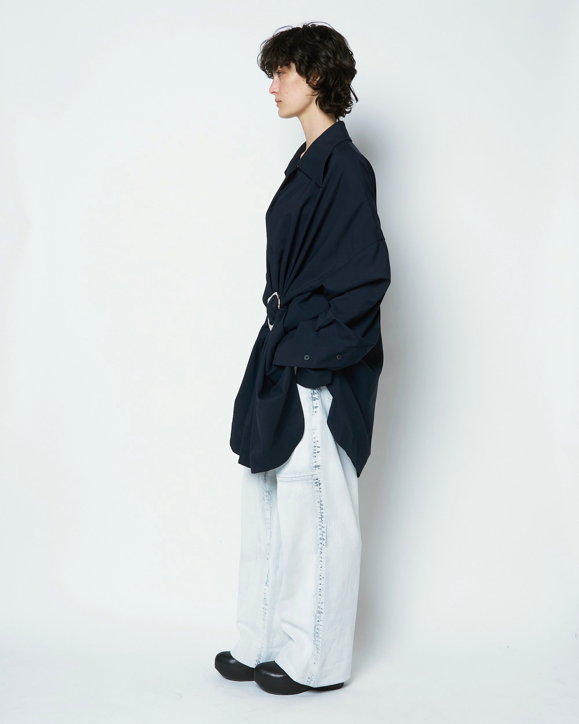 【COMING SOON】ORNELLA - BLEACHED DENIM STRAIGHT PANTS