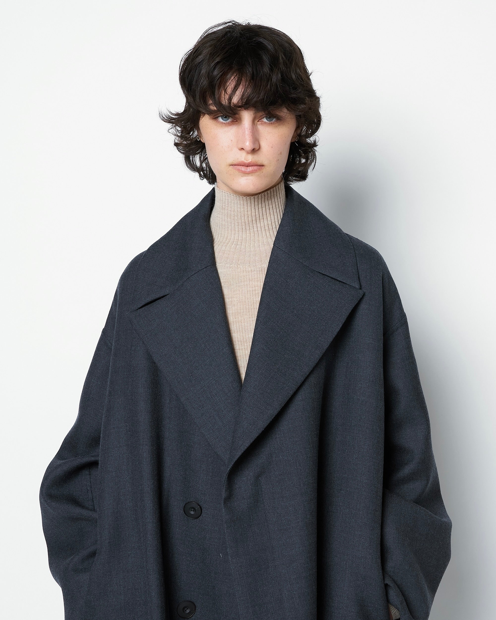OLIVET - DOUBLE FACE MINIMAL WOOL COAT