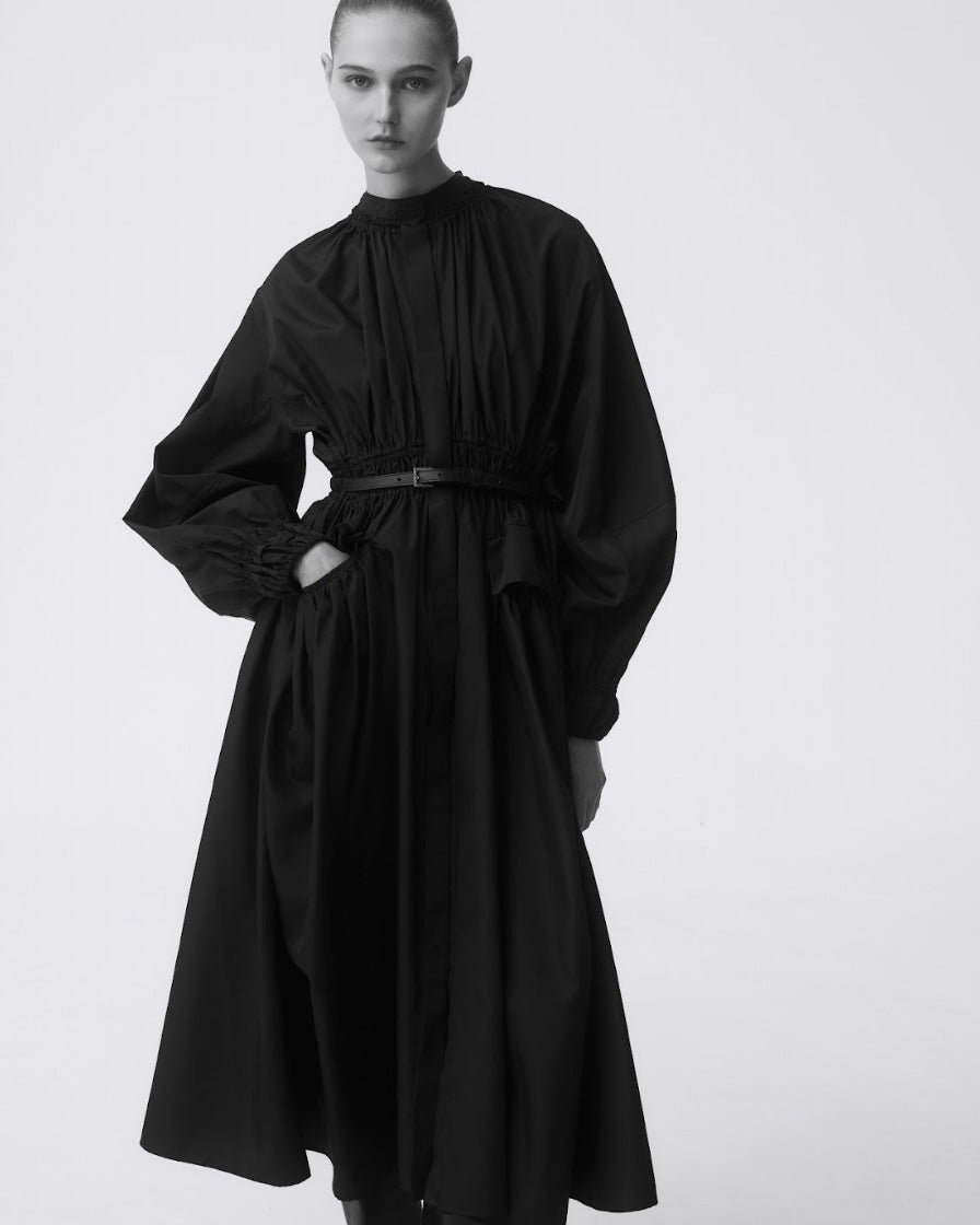 【COMING SOON】ORFEO - BELTED GATHERED SILK DRESS