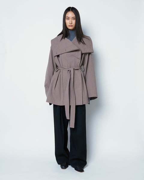【PRE ORDER】OLETTE - DOUBLE LAYERED COTTON SHORT TRENCH COAT