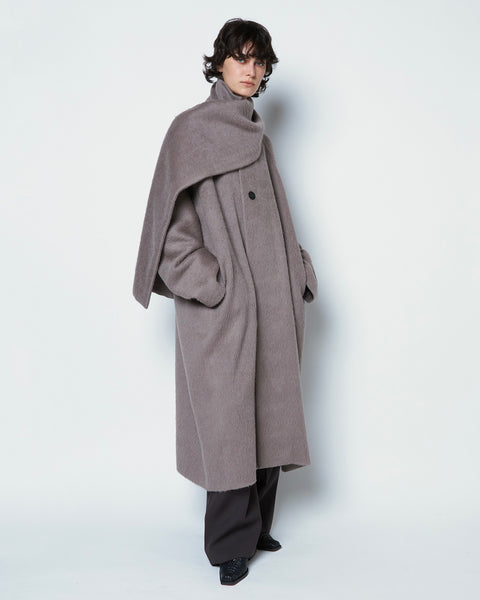 【PRE ORDER】OLIVIER - WOOL ALPACA SCARF DETAIL COAT