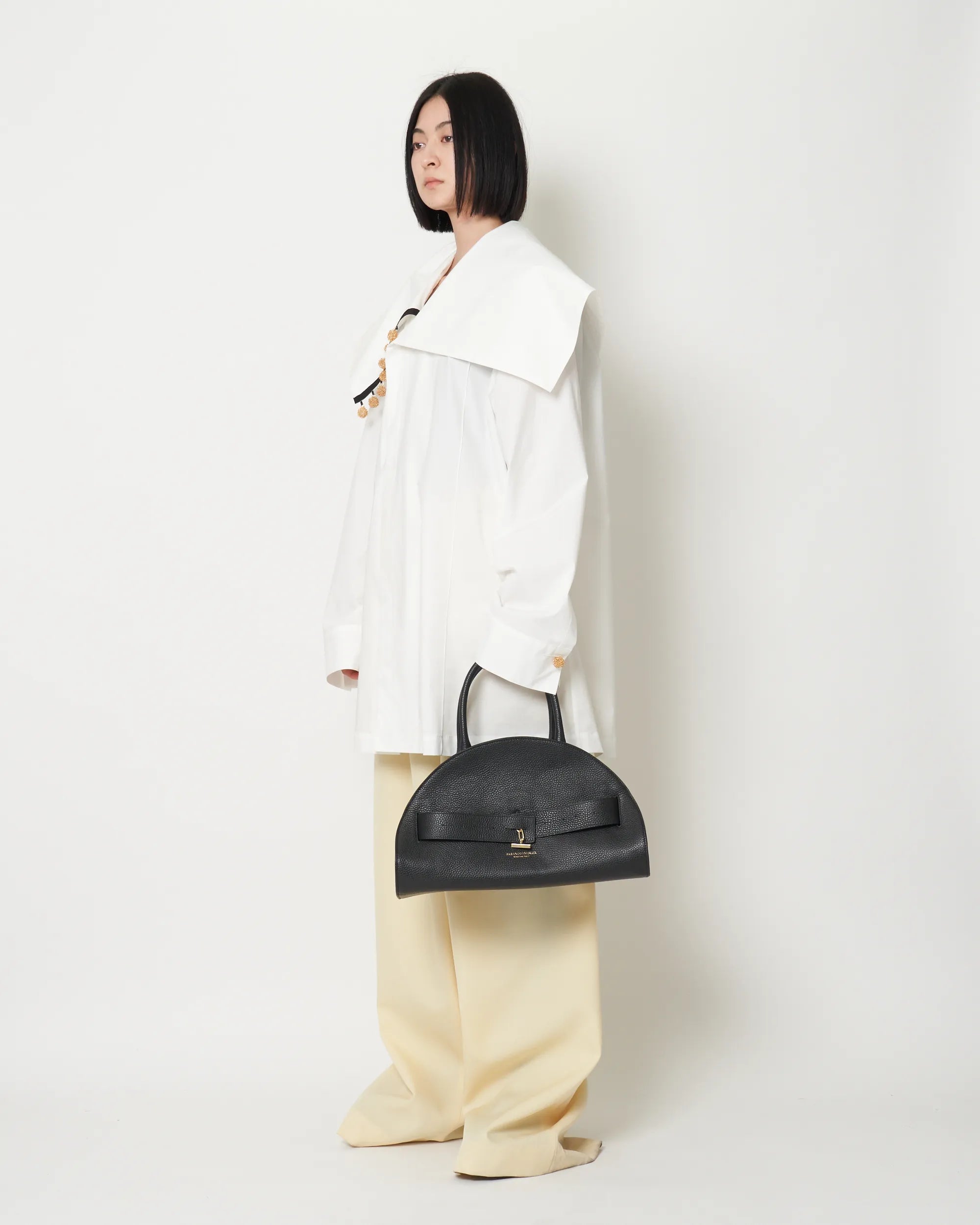 PIADA MEDIA - GRAIN LEATHER BELTED BOSTON