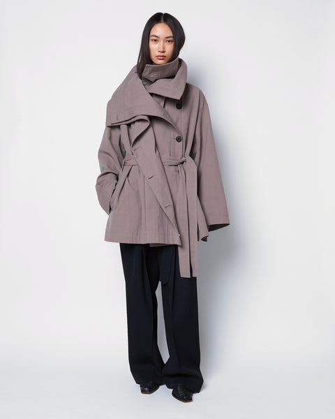 OLETTE - DOUBLE LAYERED COTTON SHORT TRENCH COAT