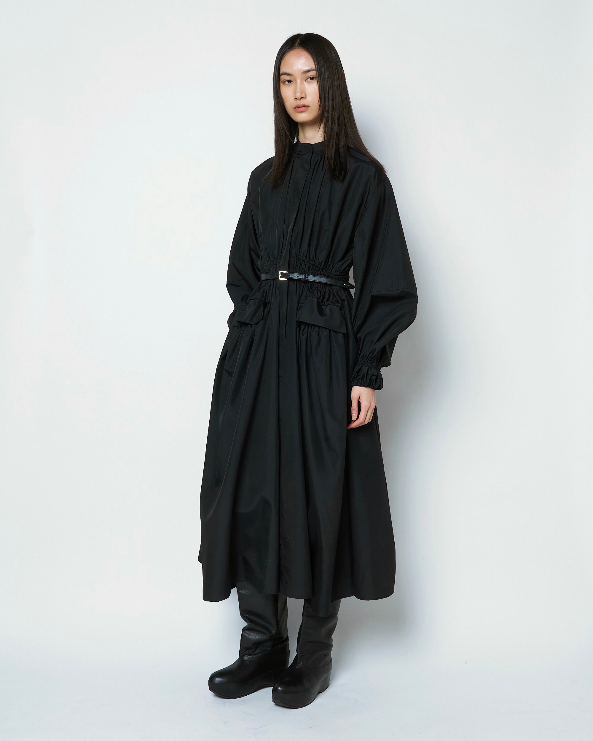 【COMING SOON】ORFEO - BELTED GATHERED SILK DRESS