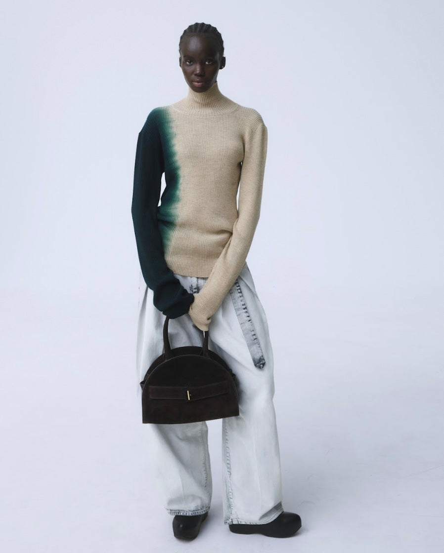 【COMING SOON】ODETTE - BLEACHED DENIM BELTED PANTS