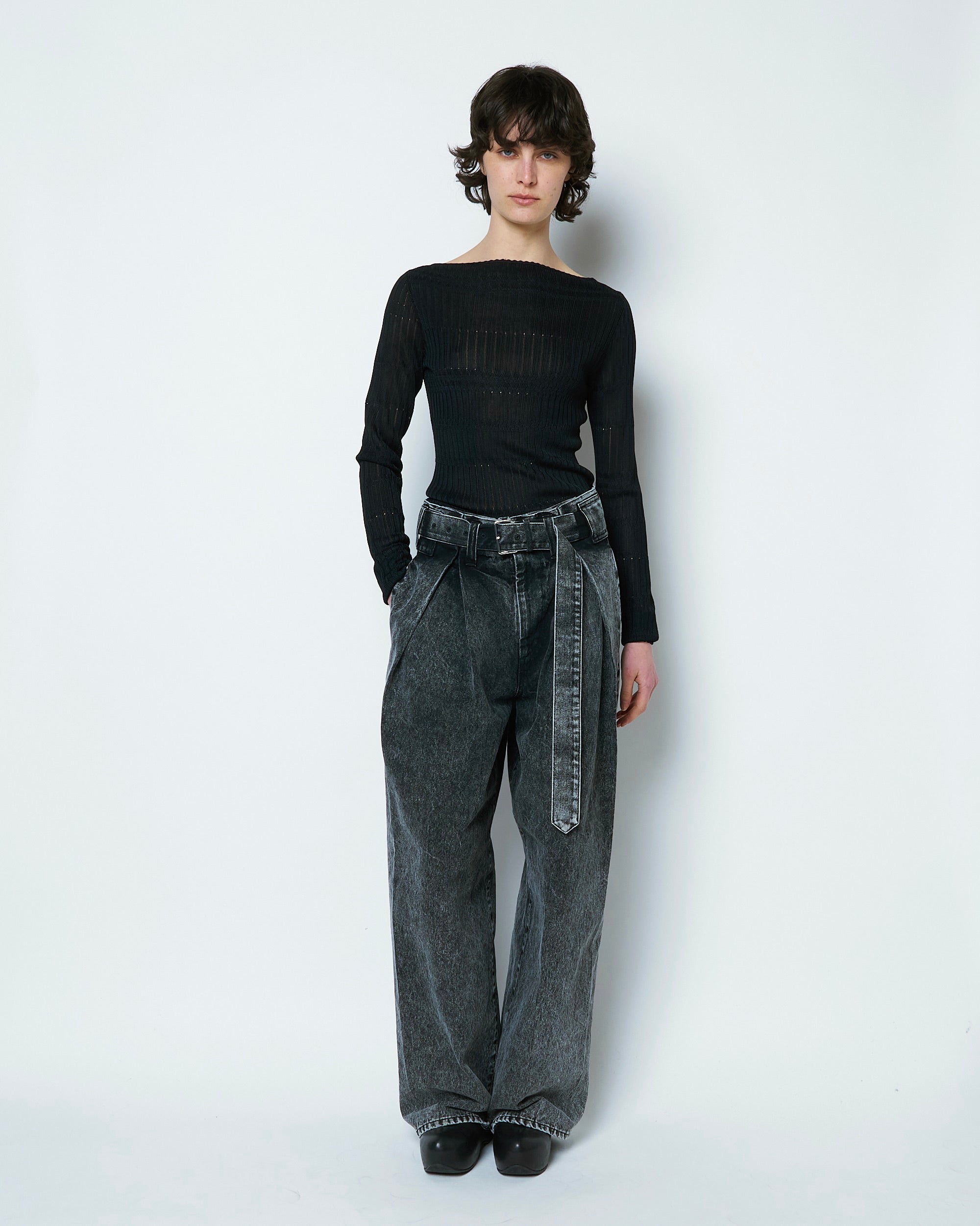 【COMING SOON】ODETTE - DENIM BELTED PANTS