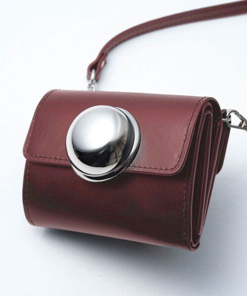 CUPOLA  - SPHERE BUTTON LEATHER WALLET
