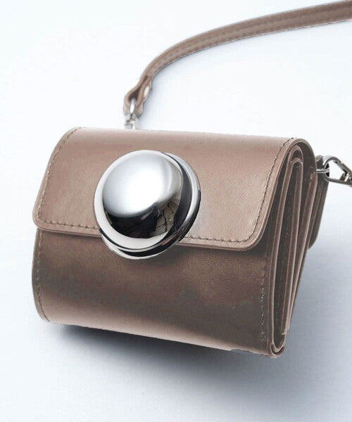 CUPOLA  - SPHERE BUTTON LEATHER WALLET