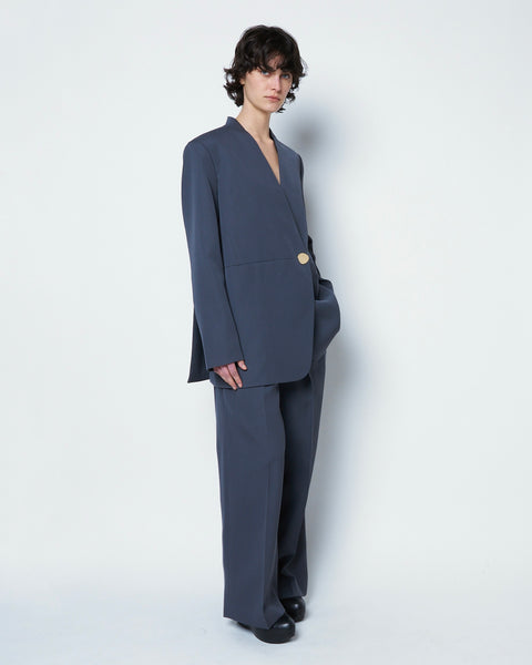 【PRE ORDER】HARU - COLLARLESS WOOL TAILORED BLAZER