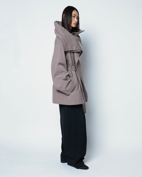 【PRE ORDER】OLETTE - DOUBLE LAYERED COTTON SHORT TRENCH COAT