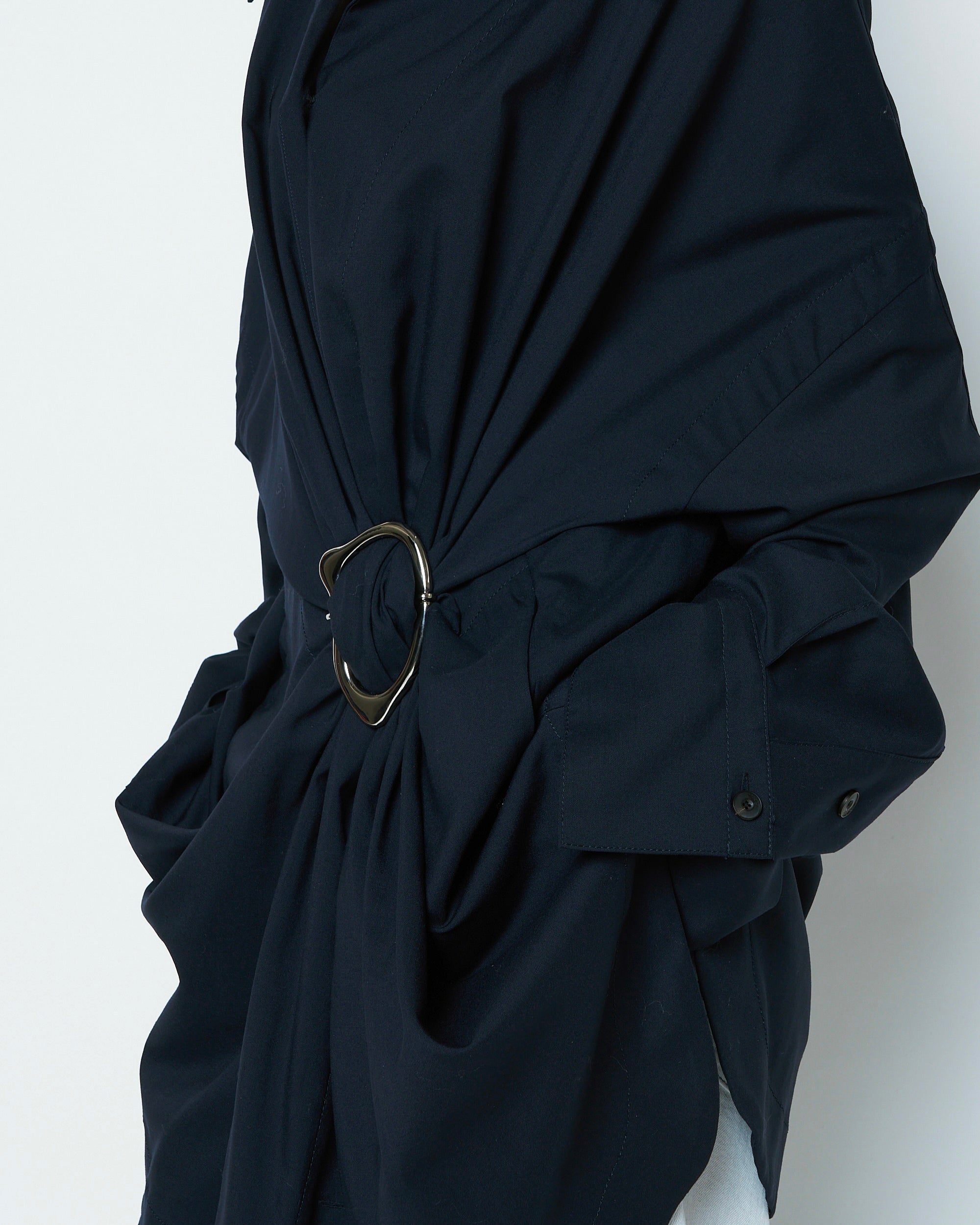 【COMING SOON】MARIALUISA - WOOL GATHERED SHIRT WITH BUCKLE