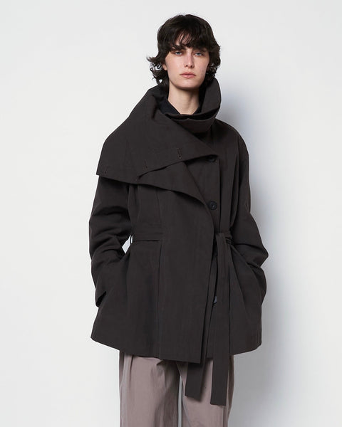 OLETTE - DOUBLE LAYERED COTTON SHORT TRENCH COAT