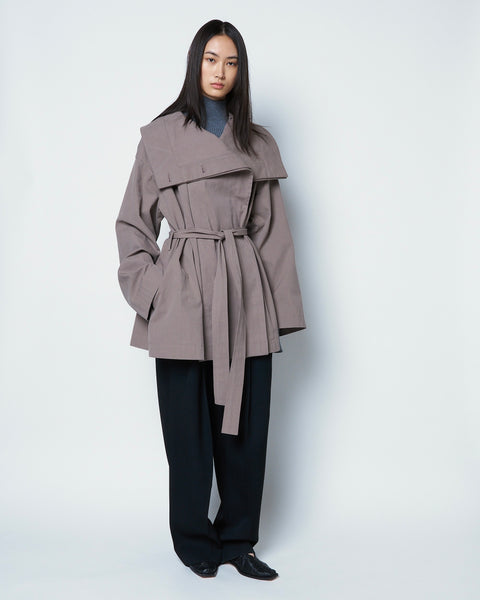 【PRE ORDER】OLETTE - DOUBLE LAYERED COTTON SHORT TRENCH COAT