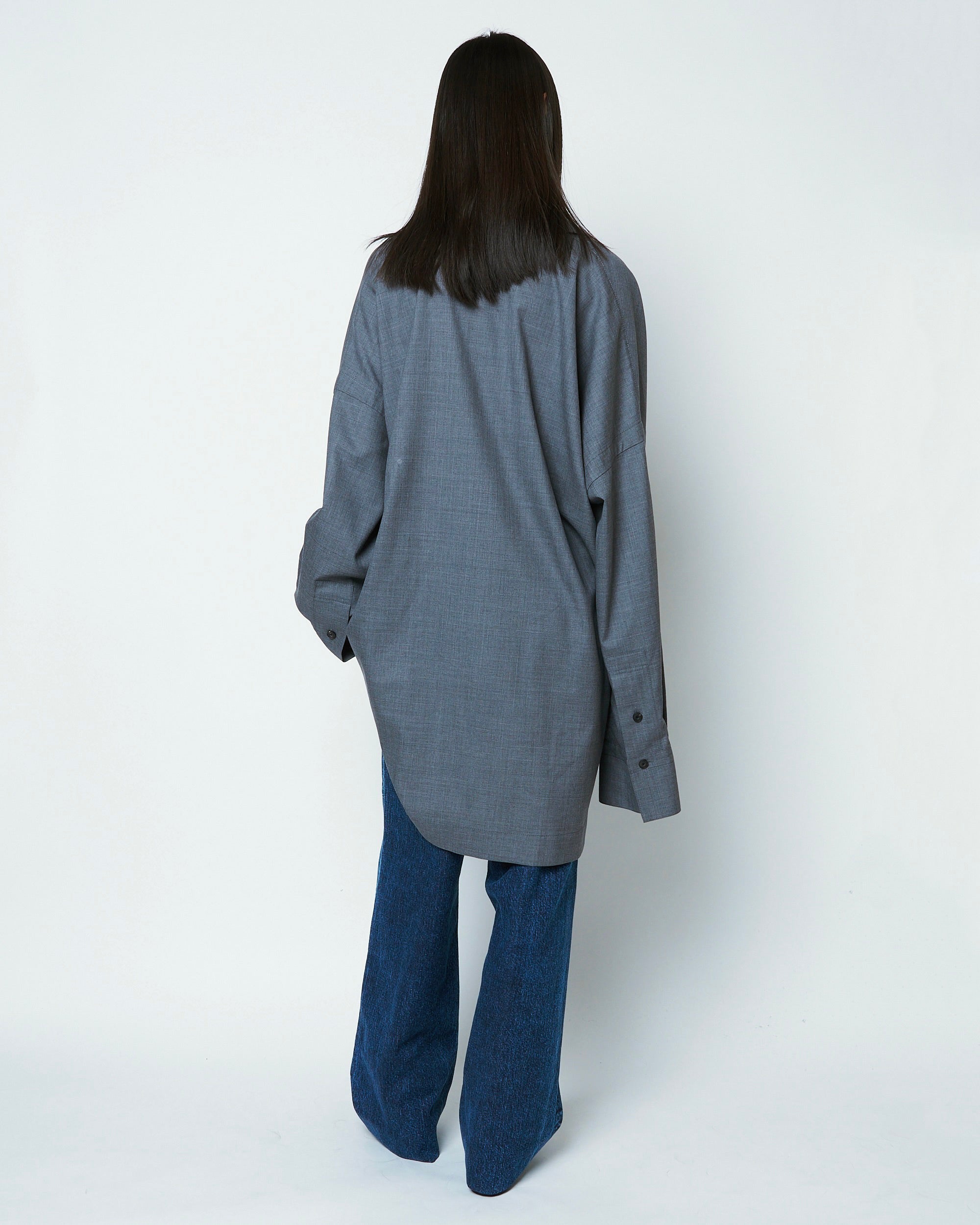 【COMING SOON】MARIALUISA - WOOL GATHERED SHIRT WITH BUCKLE