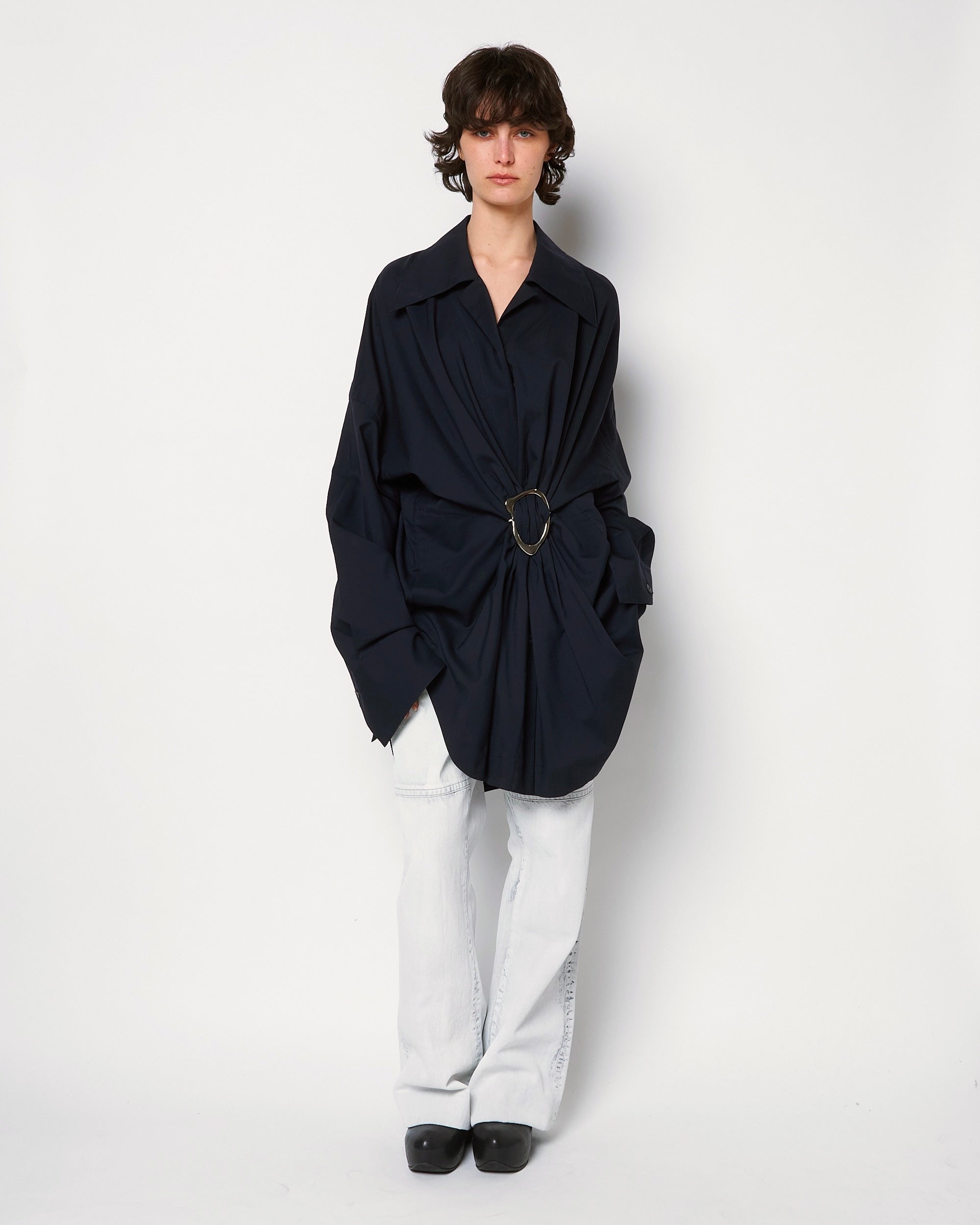 ORNELLA - BLEACHED DENIM STRAIGHT PANTS