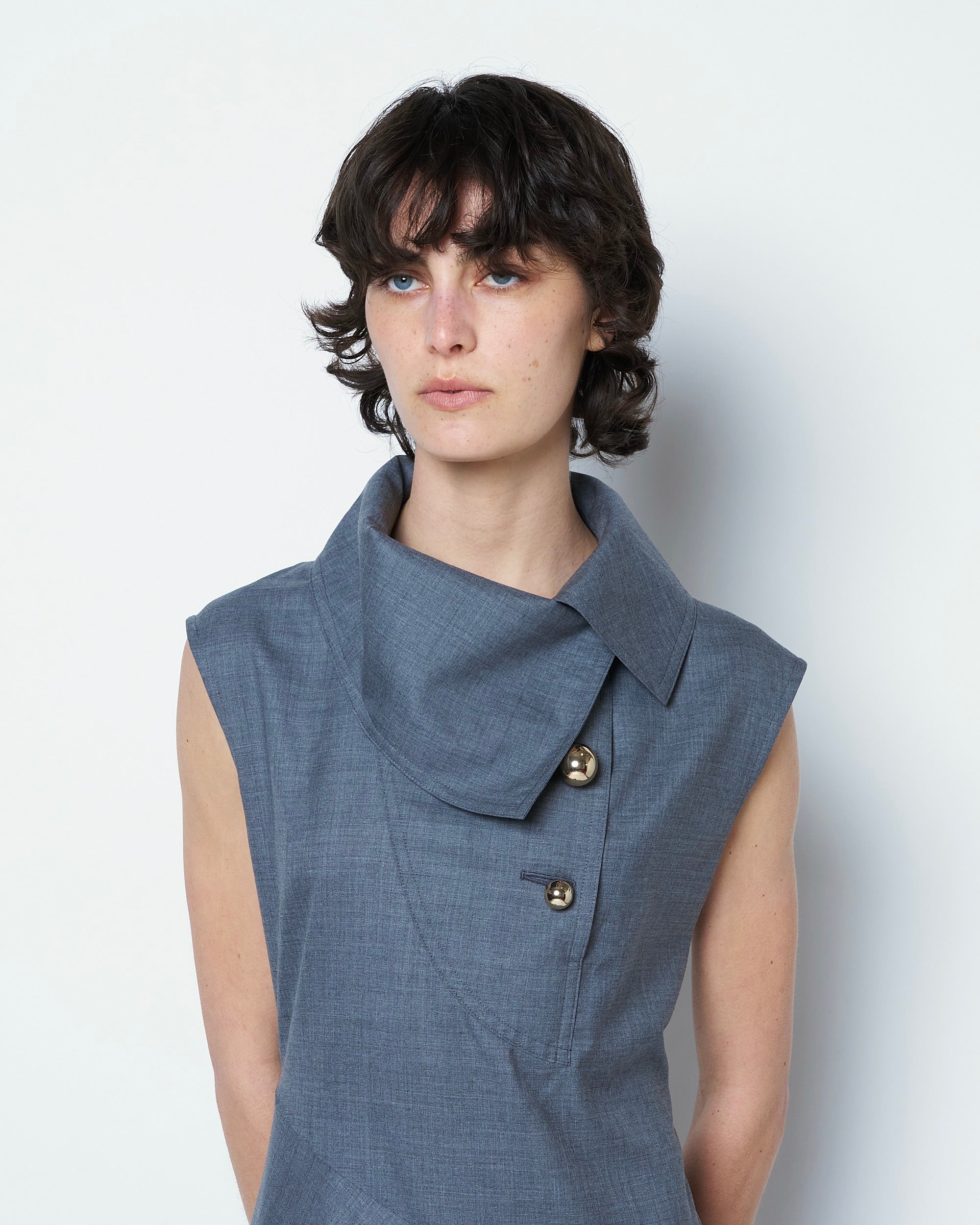 【COMING SOON】OTHILIA - WOOL DRESS WITH BUTTONS