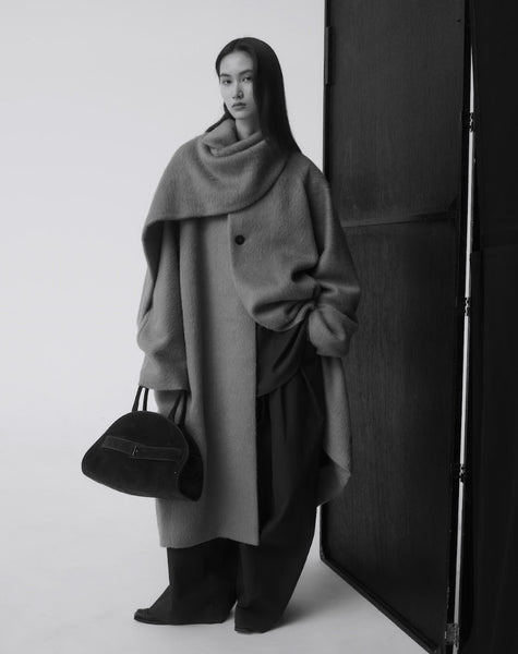 【PRE ORDER】OLIVIER - WOOL ALPACA SCARF DETAIL COAT