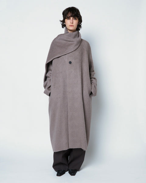 【PRE ORDER】OLIVIER - WOOL ALPACA SCARF DETAIL COAT