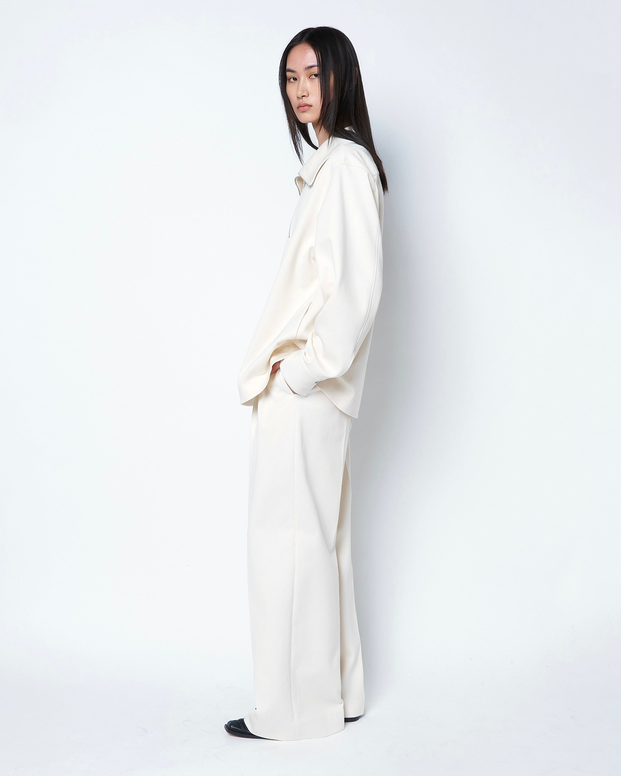 ISPARTA - WIDE SILHOUETTE JERSEY TUCKED TROUSERS