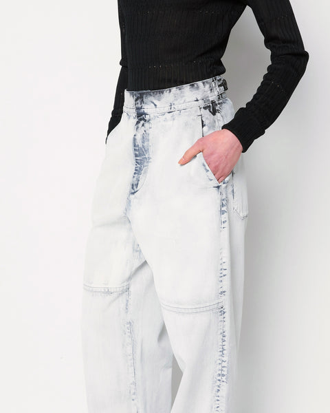 ORNELLA - BLEACHED DENIM STRAIGHT PANTS