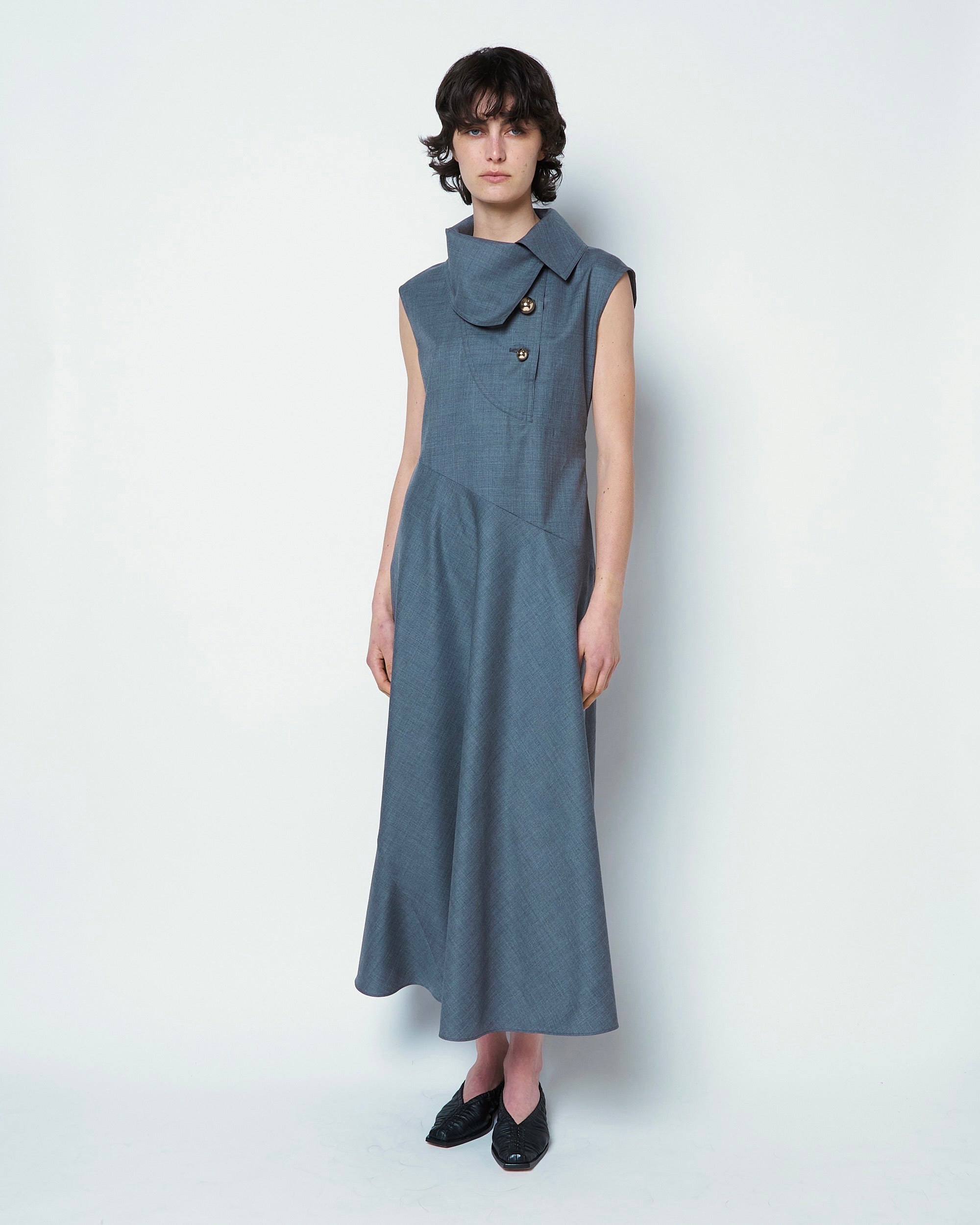 OTHILIA - SCARF DETAIL DRESS WITH BUTTONS