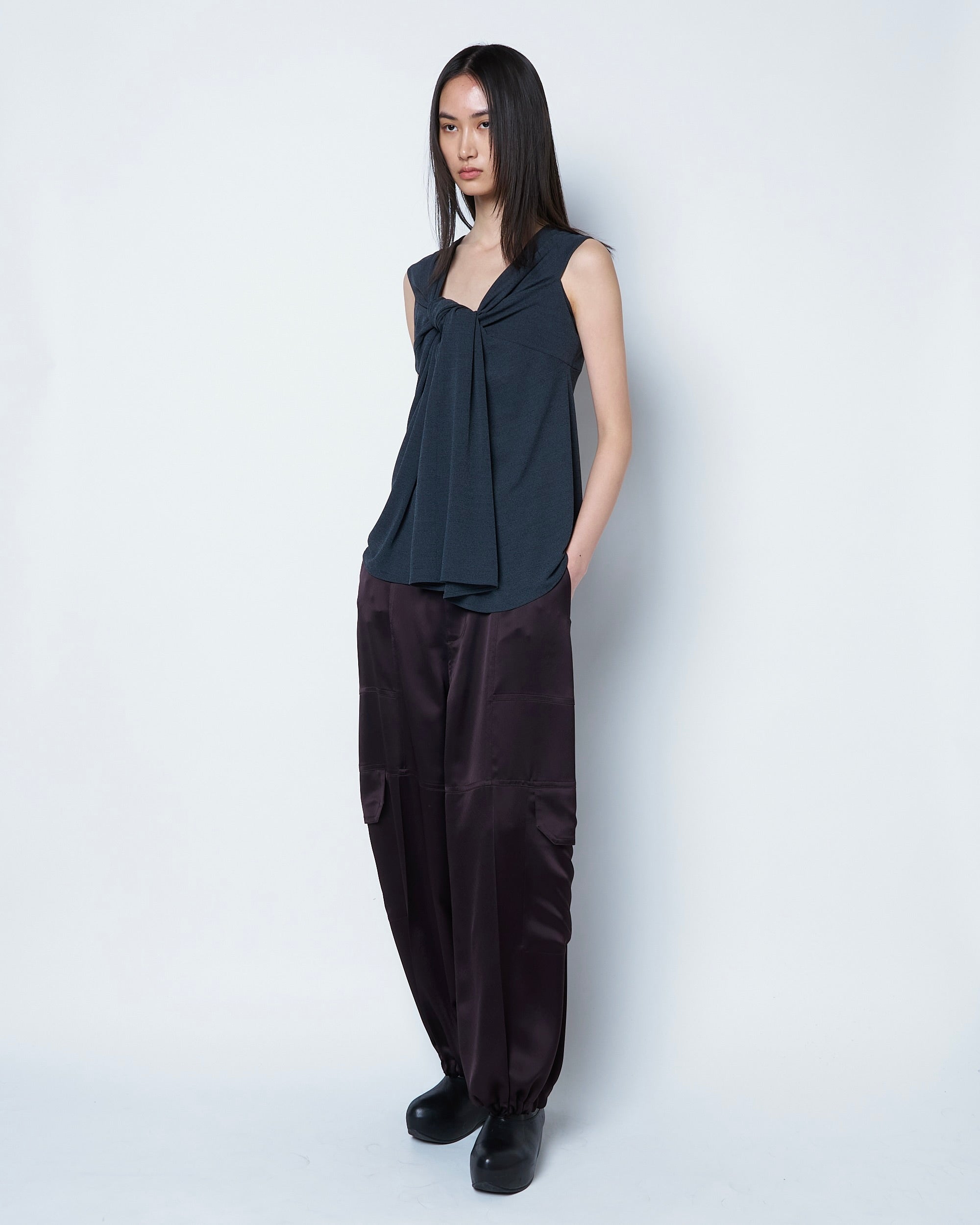 【COMING SOON】ONYX - DRAPED RAYON TOP