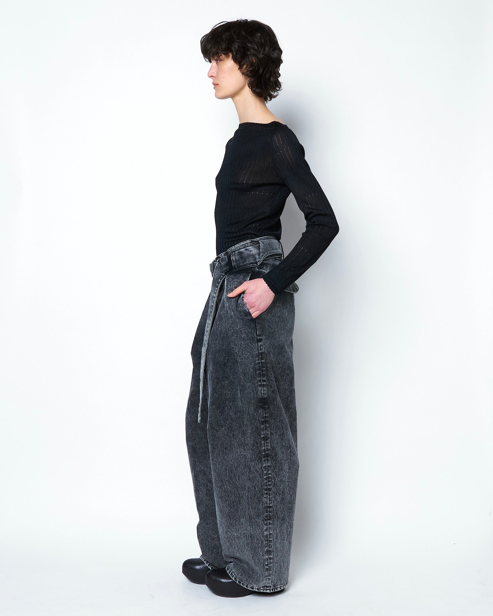 ORLA - FINE LACE PATTERN KNIT TOP