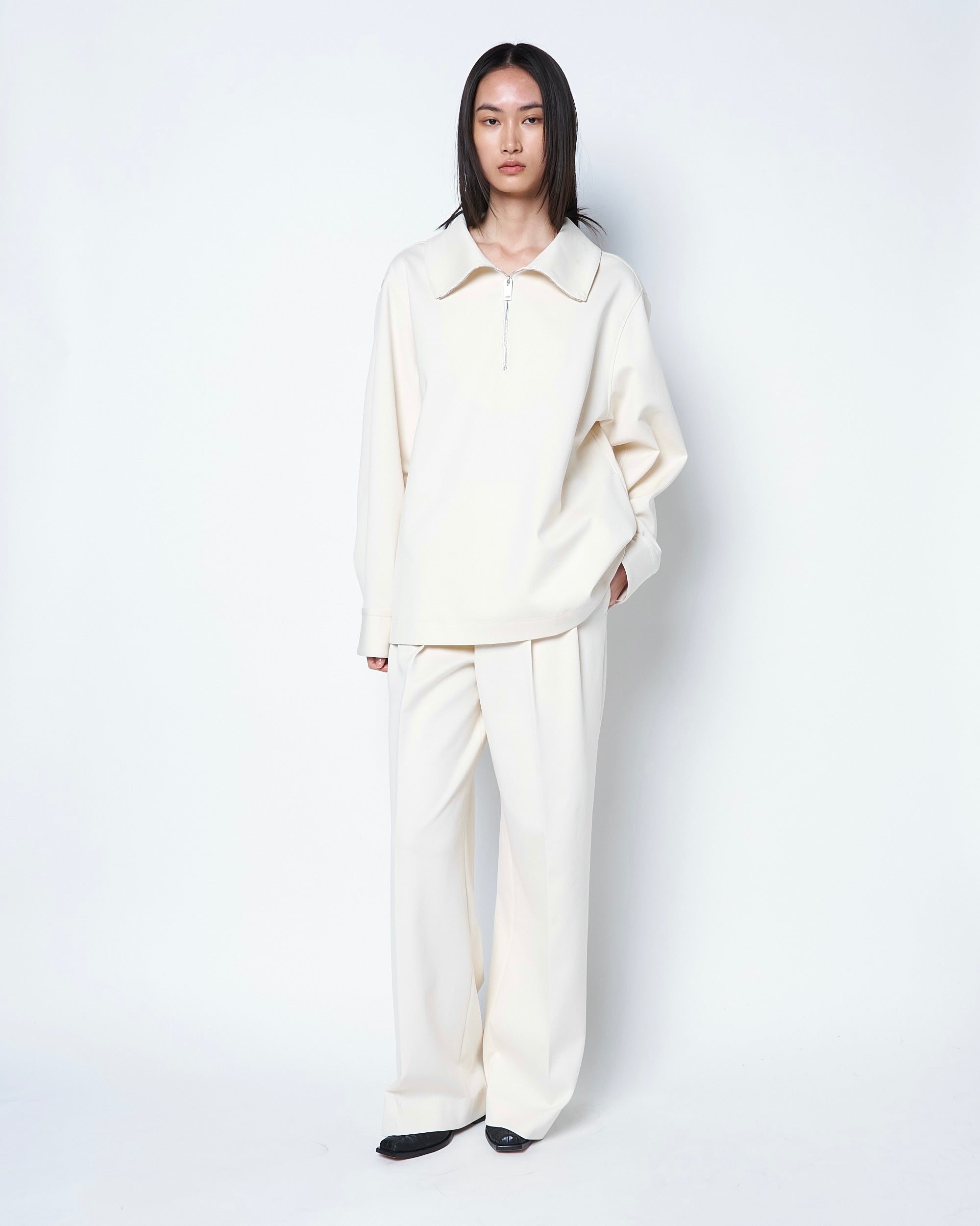 ISPARTA - WIDE SILHOUETTE JERSEY TUCKED TROUSERS