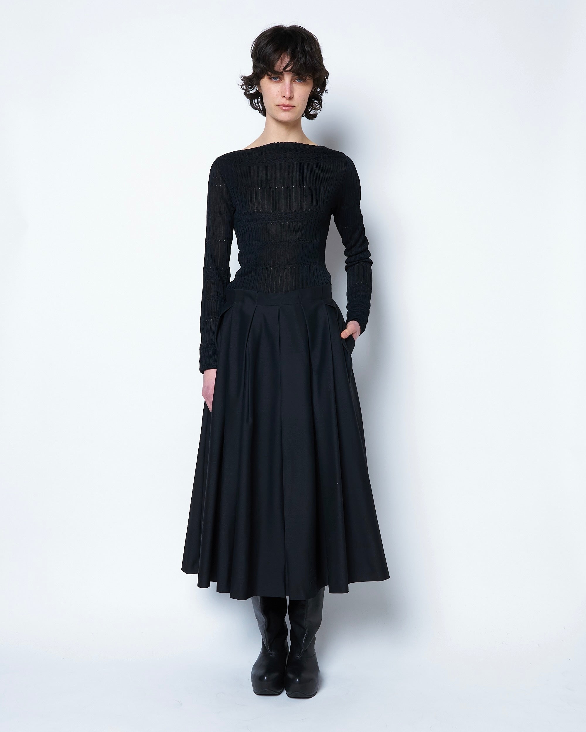 OPHELIA - VIRGIN WOOL PLEATED SKIRT