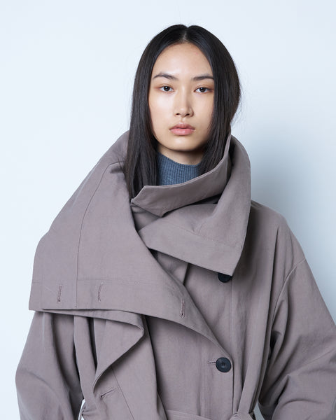 【PRE ORDER】OLETTE - DOUBLE LAYERED COTTON SHORT TRENCH COAT