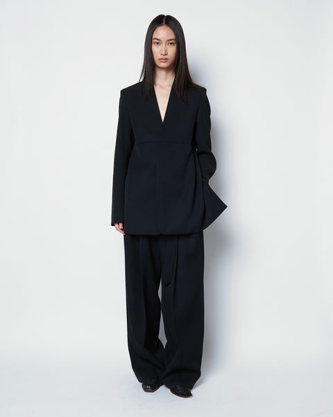 ORIANA -COLLARLESS WOOL TAILORED JACKET