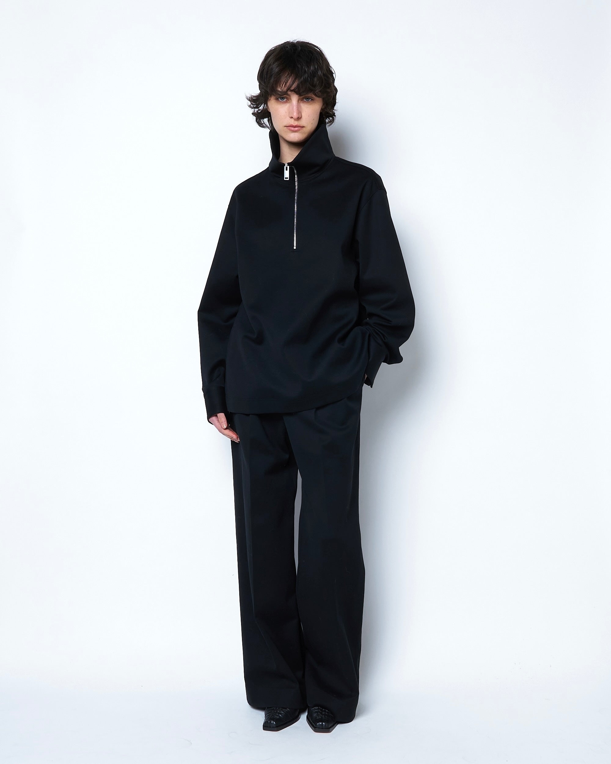 ISPARTA - WIDE SILHOUETTE JERSEY TUCKED TROUSERS