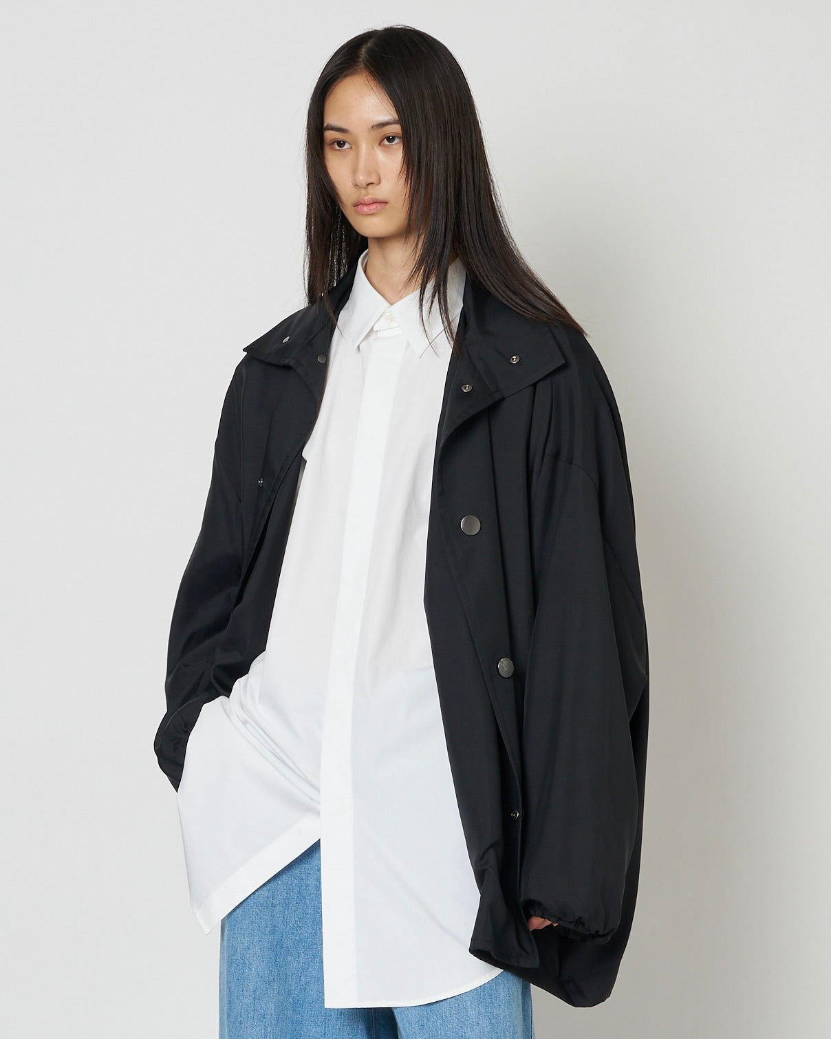【PRE ORDER】NIMES - SILK NYLON STAND COLLAR JACKET