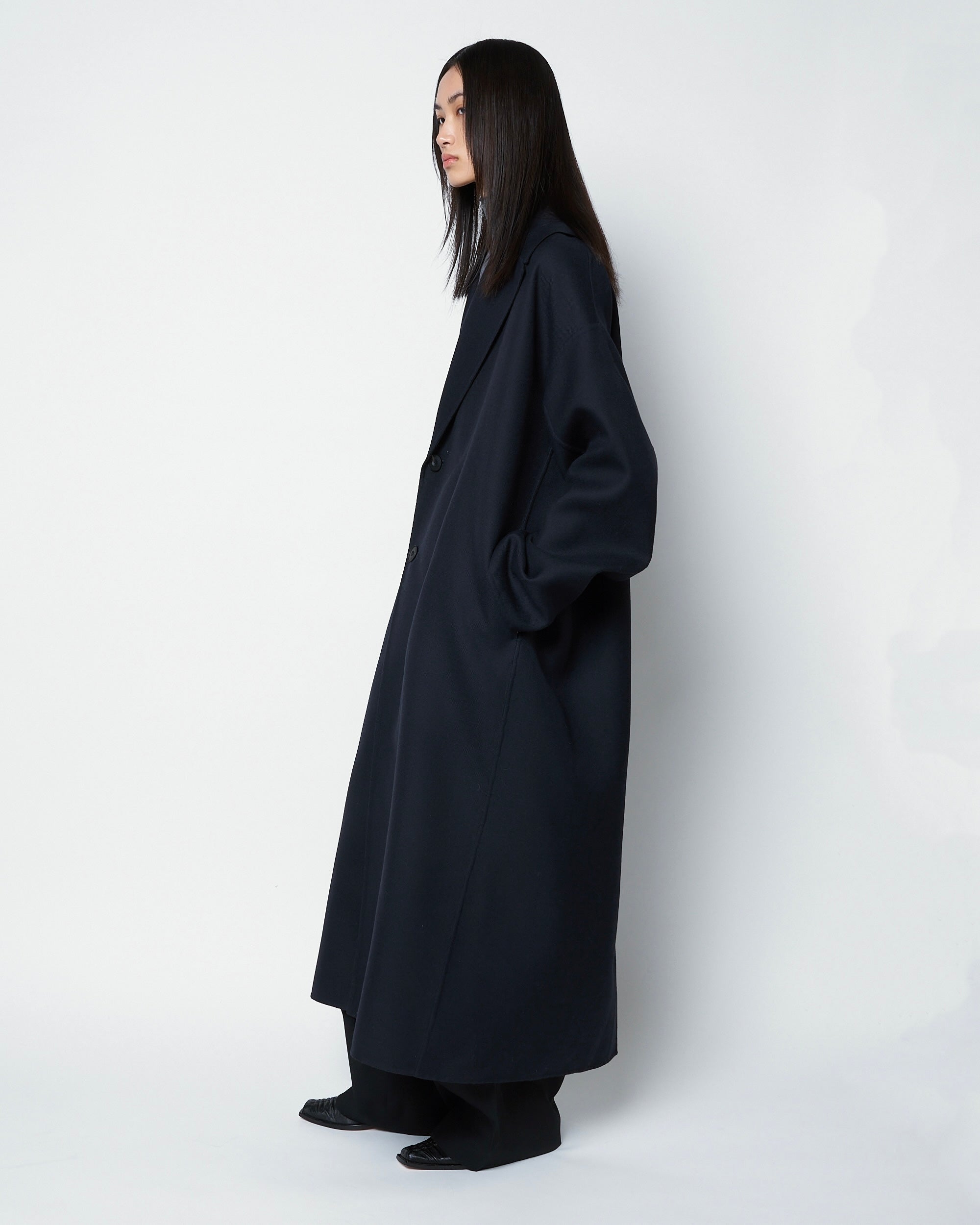 OLIVET - DOUBLE FACE MINIMAL WOOL COAT