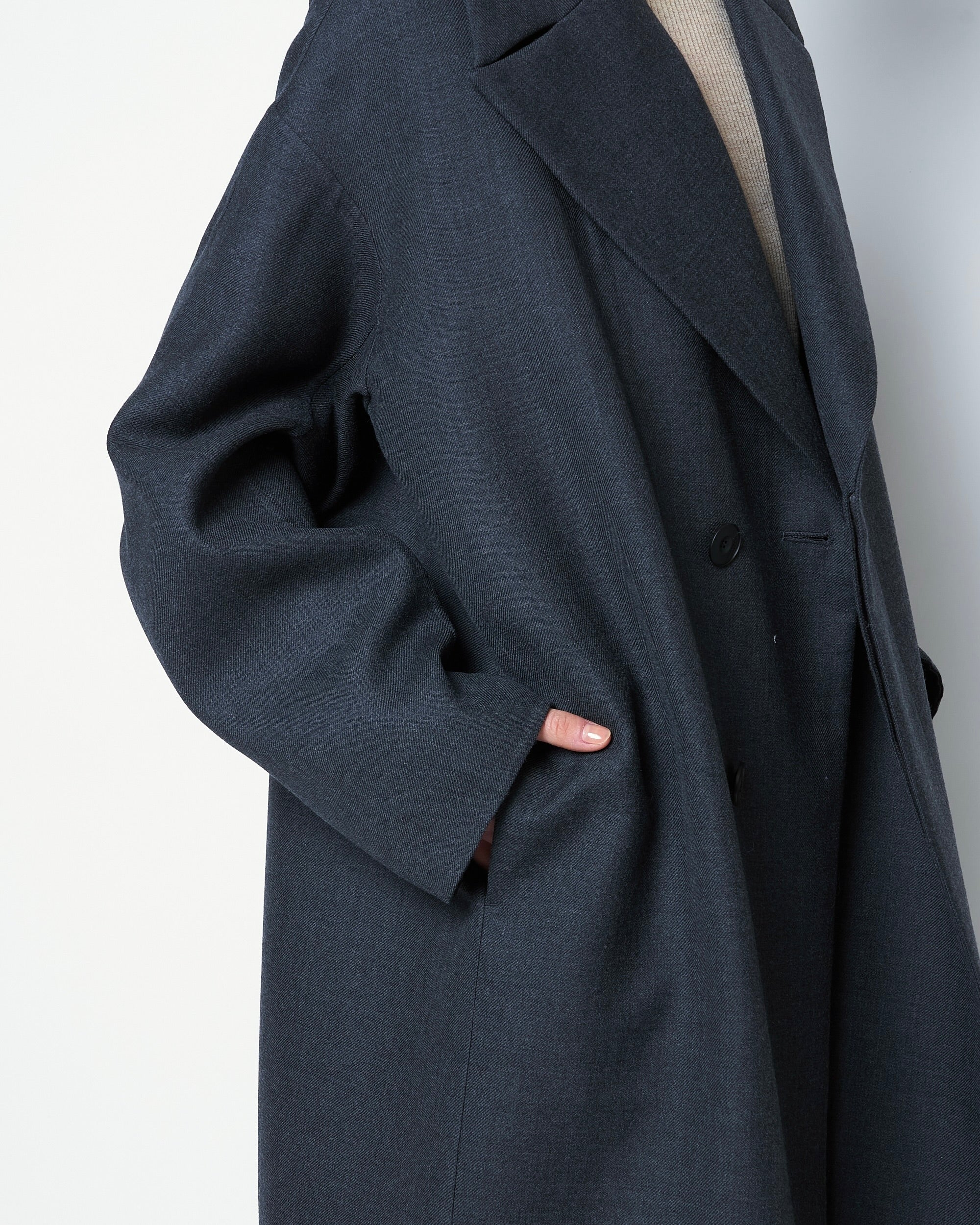 OLIVET - DOUBLE FACE MINIMAL WOOL COAT
