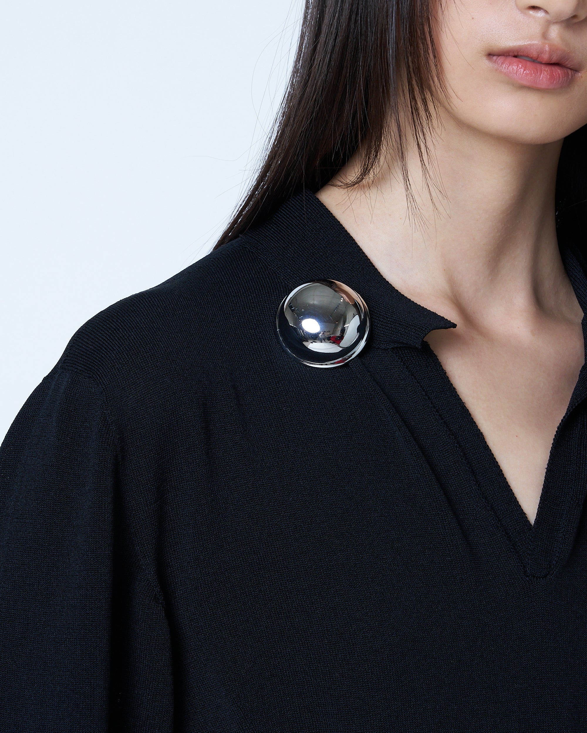 ANNA - LONG SLEEVE KNIT DRESS WITH BUTTON