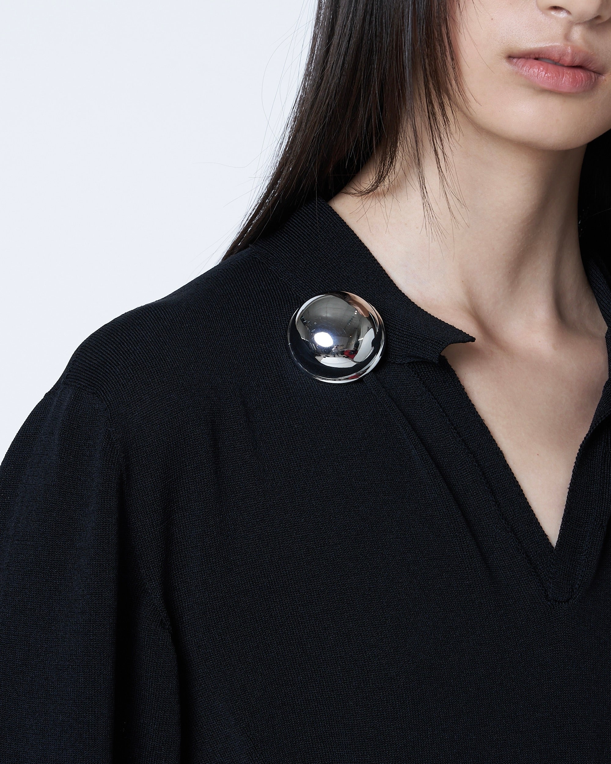 ANNA - LONG SLEEVE KNIT DRESS WITH BUTTON